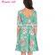 Vintage Floral Print Women Dress Autumn Winter Casual Female Long Sleeve Dresses