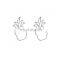Chic Women Alloy Hollow Pineapple Stud Earring
