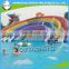 Most popular commercial grade rainbow inflatable water world with slide