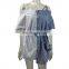 Blue Stripe Top Design Fashion Off The Shoulder Women Loose Sexy Long Shirt Dress