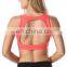 Women's Open Back Padded Top Neon Orange Athletic Vest Gym Fitness Sports Bra Stretch Women's Tanks