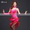 L-7099 Long tassel sexy milk silk latin dance dress