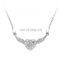 Gift pink love heart wing pendant necklace