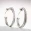 Sterling 925 Silver Inspired David Yurman Pave Diamond Graphite Ice Hoop Earrings