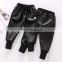 Boys' autumn and winter Leather Pants Boys' all in one cotton pants