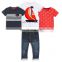 4pcs/set Baby Boys Clothing Set Kids Short Sleeve 3pcs T-shirt + denim Pants  Wedding Party Casual fashion Outfits