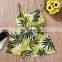 Baby Girl Dress leaf print Kids Summer Yellow Sleeveless Dress Casual v-neck for 1-6T