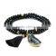 2016 new Fashion amethyst beaded wrap bracelet with tassel druzy charm bracelet