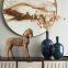 Nordic Style Rattan Plaited Article Pattern Resin Horse Table Decoration Brown Craft Ornaments For Home Furnishing Decor