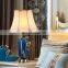 European enamelled ceramic brass luxury table lamp, living room light luxury bedroom bedside lamp new style ceramic table lamp