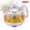 750ml glass teapot,glass teapot with stainless iron,teapot with filter