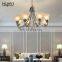 HUAYI European Style Metal Silver Glass 3*40W 8*40W Modern Indoor Restaurant Hotel Room Decorative Chandelier