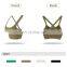 Ribbed Cross Back Custom Recyclable Sports Bras Quick Dry Wide Straps Workout Yoga Tops