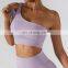 Sports bra plus size gym bra for women top active yoga soft design your own custom logo one shoulder sports bra
