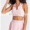Breathable Soft Lapel Racer Back Sexy Sports Gym Yoga Bra Top Ladies Shockproof Workout Fitness Training Wear Clothes For Women