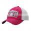 Wholesale 100% cotton pink hat 6 panel curved bill stone washed trucker cap