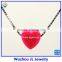 Synthetic Heart Opal Pendant , Synthetic Opal Heart Necklace , pink Opal heart Jewelry