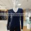 High quality 12gg plain stitch V neck long sleeve knitwear sweater pulllover for ladies