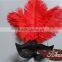 Event Products Red Artificial Ostrich Feather Decorations Party Dance Mask