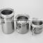 stainless steel airtight canister with plastic lid seal pot sealed cans