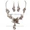 Fashion Vintage Butterfly Jewelry Sets Shining Crystal Choker Necklaces Earrings