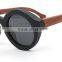 Whosale 100% Wood Eyewear 2016 New Round Wooden Sunglasses Fashion Men Women Brand Pattern Designer With Gray Mirror Lens