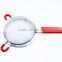 stainless steel kitchen mesh strainer with silicone sleeve on handle