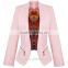 New design fashion style OEM factory supply spring and fall pink Custom Fit formal blazer women