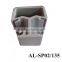 Aluminum square post 90 degree with plastic insert to hold glass