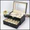 Spot wholesale PU leather transparent skylight double layer drawer 20 watches show sales of storage boes custom