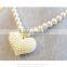 Love pearl necklace princess chain new design white for kids