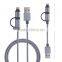 Dual head MFi c48 and mirco usb connector usb data cable