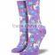 Womens Rubber Running Socks Cotton Polyester Blend Dye Sublimation Printing Socks