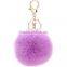 Hot Sale Lovely Rabbit Fur Ball Pompom Bag Pendant Fur Keychain, used for Cell phone and Car keyring