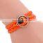 2016 Marilyn Monroe picture charm bronze color infinity cute charm leather glass cabochon bracelet