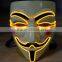 Halloween EL wire lighting party mask V for Vendetta Mask