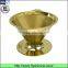 Reusable eco-friendly cone shaped stainless steel coated gold coffee filter/dripper