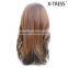 brunette 18 inch New products simple design personalized curly fake hair plum red high tempreture fibre synthetic wig