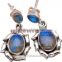Fashion Sterling Jewelry Peridot Rings Silver Beads Blue Topaz Earrings