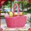 Latest red color fruit basket with cover outdoor empty wicker picnic baskets
