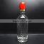 500ml transparent glass round gin bottle with cork