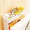 Plastic slid out storage rack/tower folding 3 tire with rolling wheels