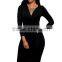 Sexy Midi Bodycon Slim Backless Knotted Cut Out Evening Women Dress Party