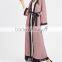 New Model Contrast Crochet Lace Trim Chiffon Abaya In Dubai Moroccan Kaftan HSd5194