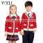 Children School Uniform Sweaters Cardigan With Chest Logos Customized