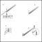Gold Color LED Closet Rod With AAA Battery For Wardrobe Lighting