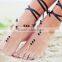 Multicolor Sexy Barefoot Sandal Ribbon Pearl Anklet Foot Ankle Chain Toe Ring Jewelry