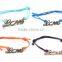 2PCs Bronze Letters Love Faux Suede Leather Cord Charm Bracelets