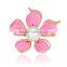 Simple Small Pure fresh Petal Flower Alloy Drip Crystal Jewelry Women Brooches