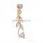 Fake Navel Button Bell Body Piercing Belly Ring With Tassel